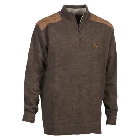 Pull de chasse Ligne Verney-Carron Fox zippé - Marron