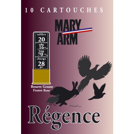 Cartouche Mary Arm Régence 20 / Cal. 20 - 28 g