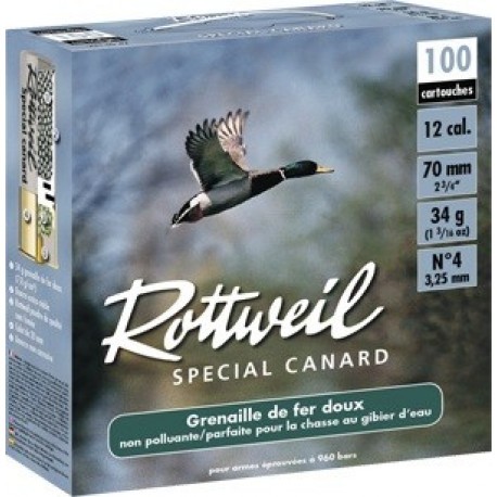 Pack 200 cart. Rottweil Spécial Canard / Cal. 12 - 34 g