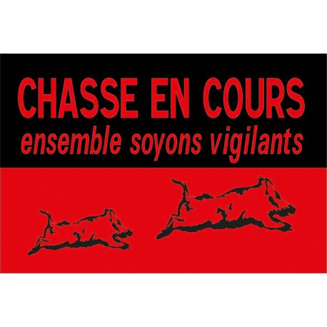 Pack 20 panneaux 60 x 40 cm CHASSE EN COURS