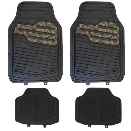 Jeu de 4 tapis auto Miami Noir et Camo