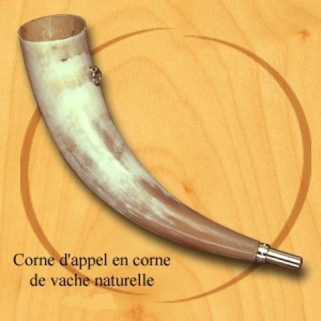 Corne de chasse 55 cm en corne naturelle Elless