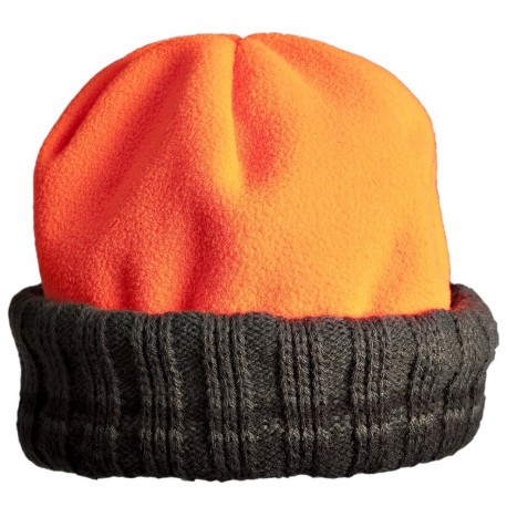 Bonnet polaire réversible coloris Orange fluo