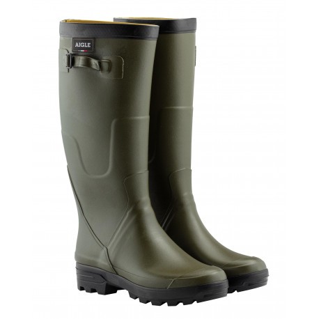 Bottes de Chasse Aigle Benyl Mollet XL Kaki Bottes caoutchouc de chasse Made in Chasse