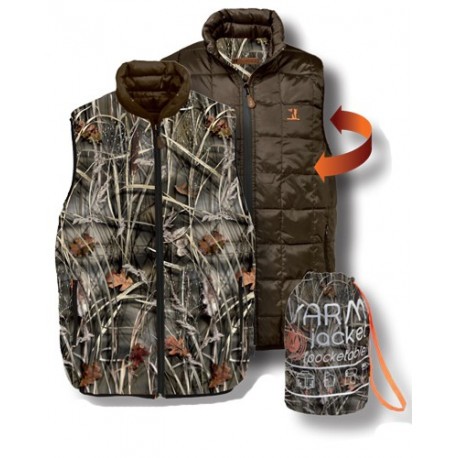 Gilet ouatiné réversible Percussion Warm - Marron / Wet