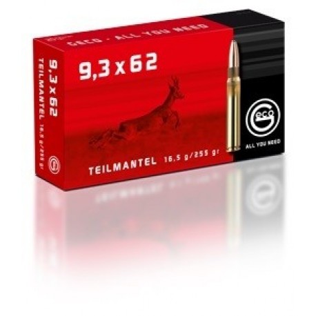 Cartouche Geco / cal. 9,3x62 - T-Mantel 16,5 g / 255 gr