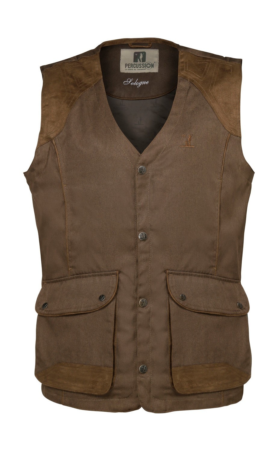Gilet de chasse Percussion Sologne Marron - Gilets de chasse | Made in Chasse