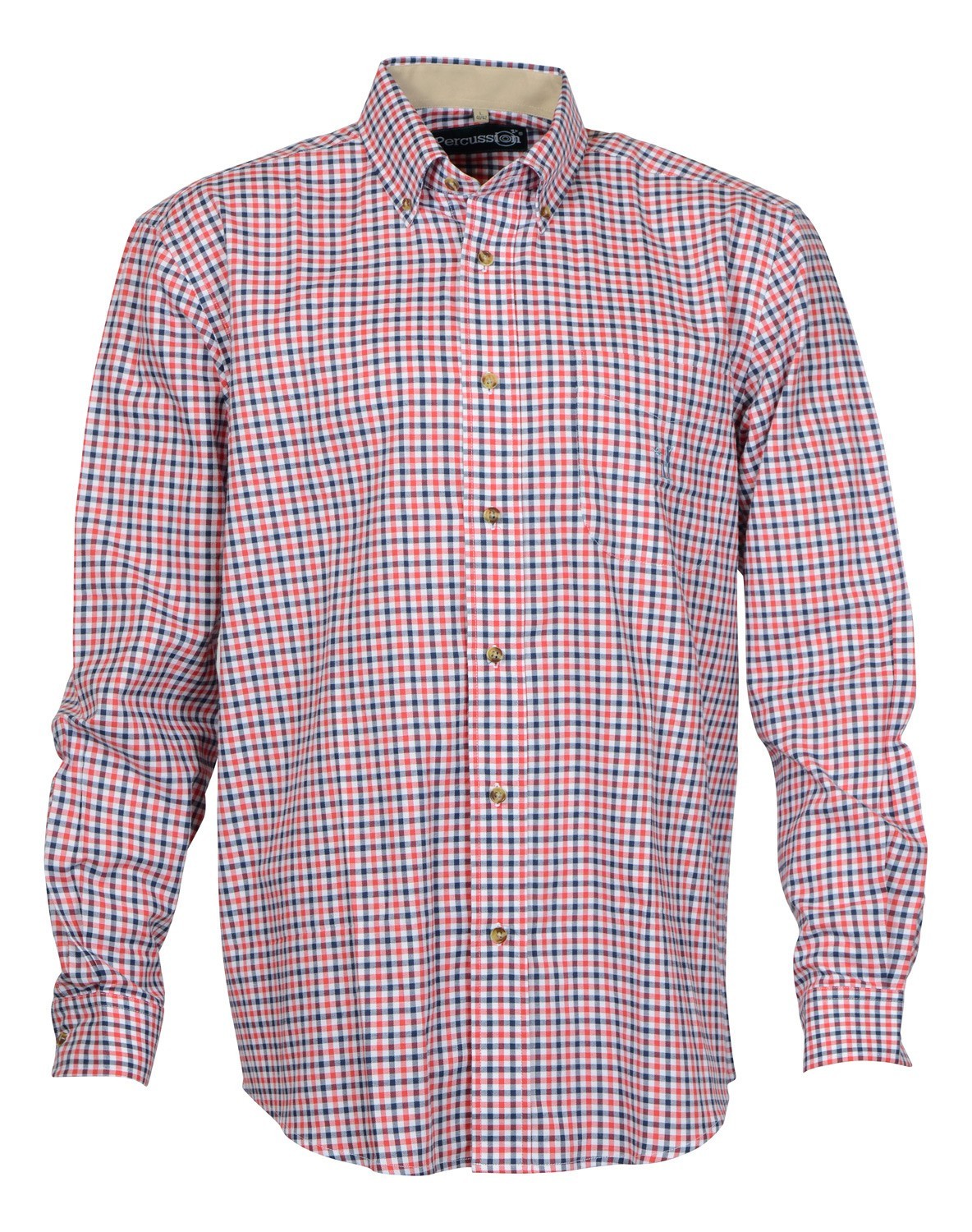 Chemise de chasse Percussion Beaugency Rouge - Chemises de ...