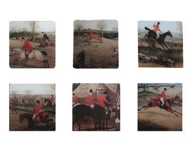 Plateau de servce en tole, scene de chasse a courre | Tole, Mror en
