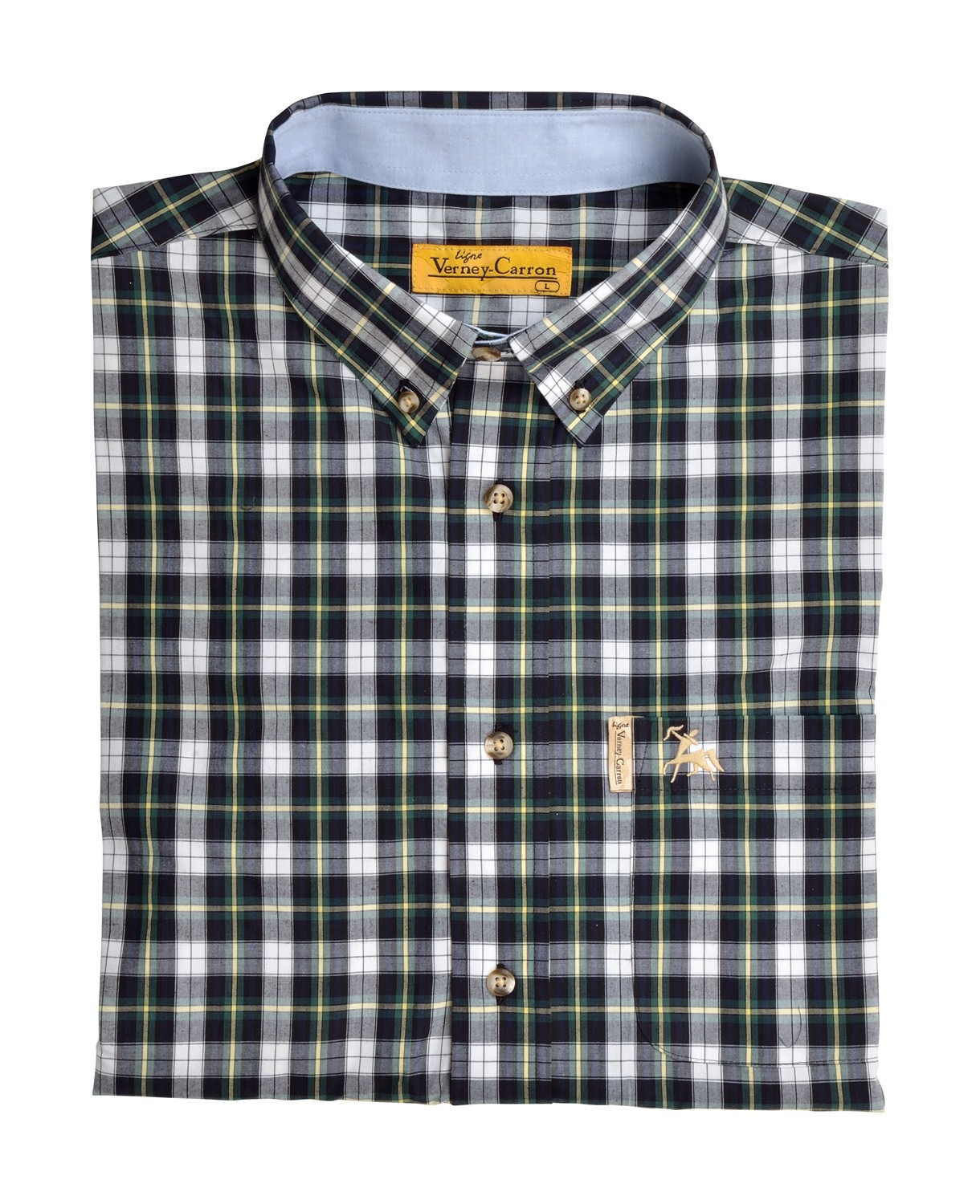 Chemise De Chasse Verney-Carron Vitry - Polycoton Résistant - Carreaux Foncés