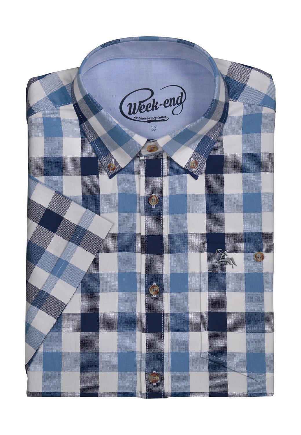 T-shirt de pêche à manches courtes en coton - Gris carbone