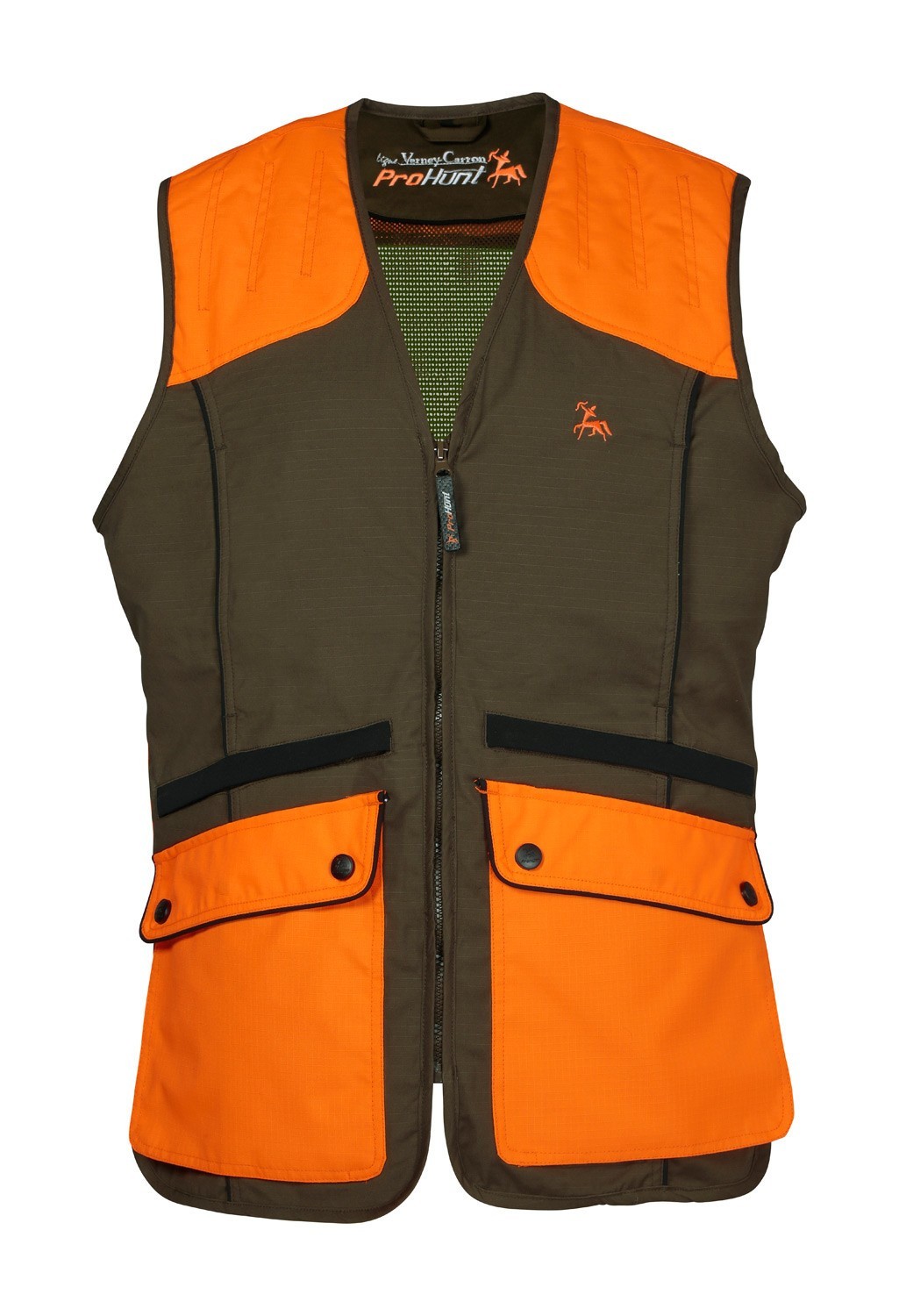 Gilet de chasse ProHunt Grouse Kaki - Orange - Vêtements ...