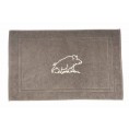 Tapis de bain taupe brodé sanglier