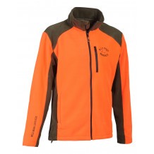 Blouson de chasse polaire Percussion Cor brodé Sanglier - Orange / Kaki