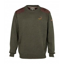 Pull de chasse Percussion col rond brodé Cerf - Taille L