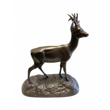 Bronze Chevreuil moyen modèle à l'écoute