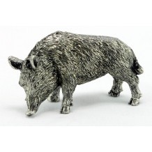 Figurine étain Sanglier fouillant