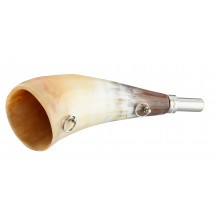 Corne de chasse 27 cm en corne naturelle Elless