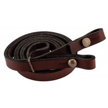 Lanière-sautoir en cuir gras pour corne de chasse