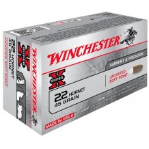 Cartouche Winchester / cal. 22 Hornet - SP 2,98 g / 45 gr