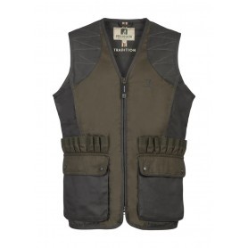 Gilet de chasse Percussion Tradition brodé Logo - Kaki clair