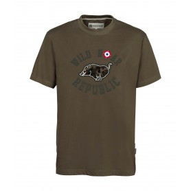 Tee-shirt de chasse Percussion Wild Boar Republic sanglier courant - Kaki