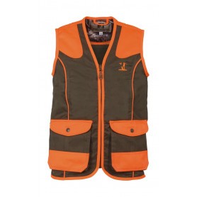 Gilet de chasse Enfant Percussion Tradition - Orange / Kaki