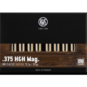 Cartouche RWS / cal. 375 H&H Mag. - UNI-Classic 19,5 g / 301 gr