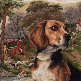 Coussin beagle chasse à courre