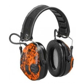 Casque antibruit électronique 3M Peltor SportTac - Coquilles Vert / Orange digital camo