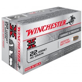 Cartouche Winchester / cal. 22 Hornet - SP 2,98 g / 45 gr