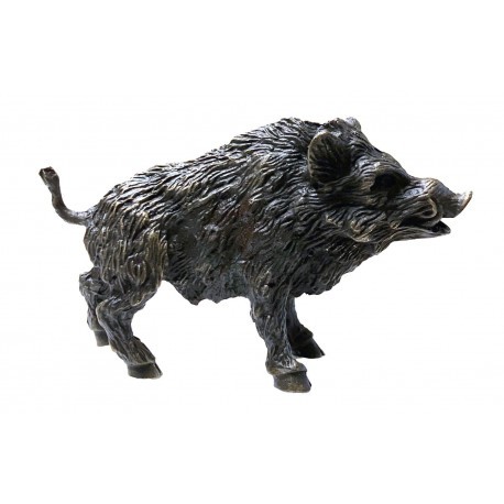 Sculpture Bronze Sanglier Au Trait – Jean Noël Martin, Chasse, 15 Cm