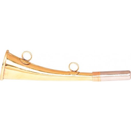 Corne D'appel Ronde Droite - Pibole De Chasse En Laiton Poli - 40 Cm Milliens C2x36289455
