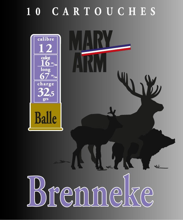 Cartouche Mary Arm Brenneke 28 / Cal. 28 - 18 g - Balles ...