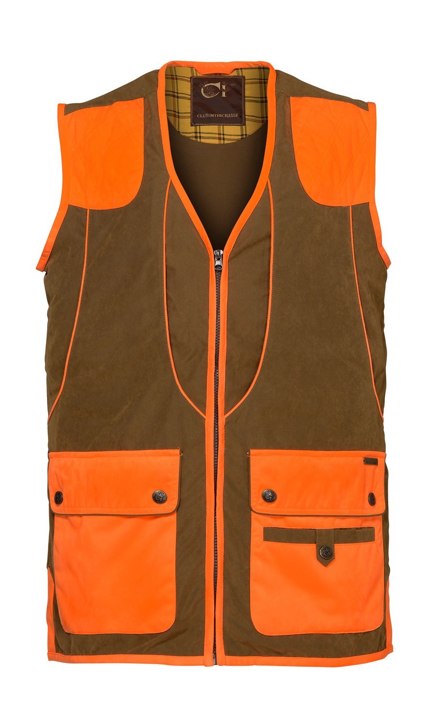 Gilet de chasse Club Interchasse Cevrus - Orange - Gilets ...