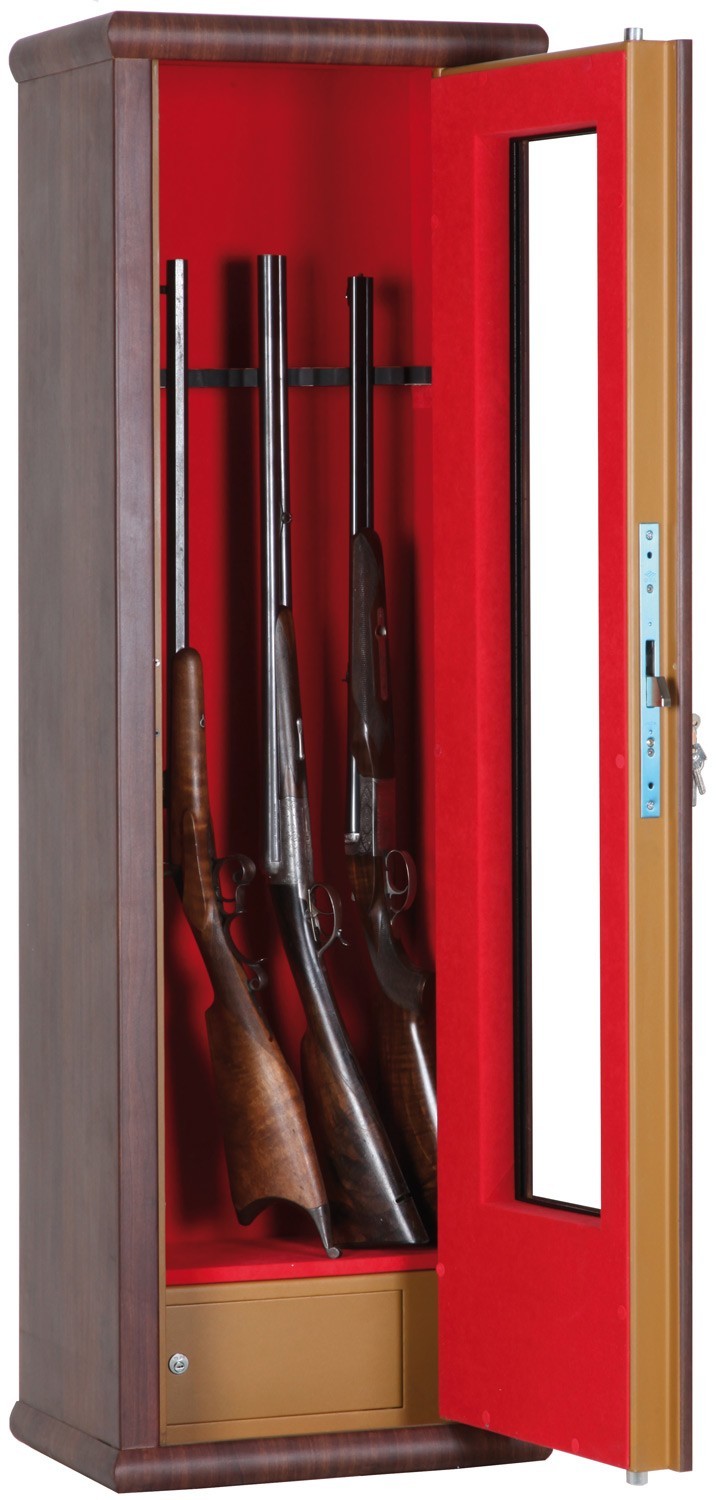 Armoire à Fusils UTILIA 4 Places - Couleur Bois, Métal, Sécurisée (clé) - Neuf Sous Emballage