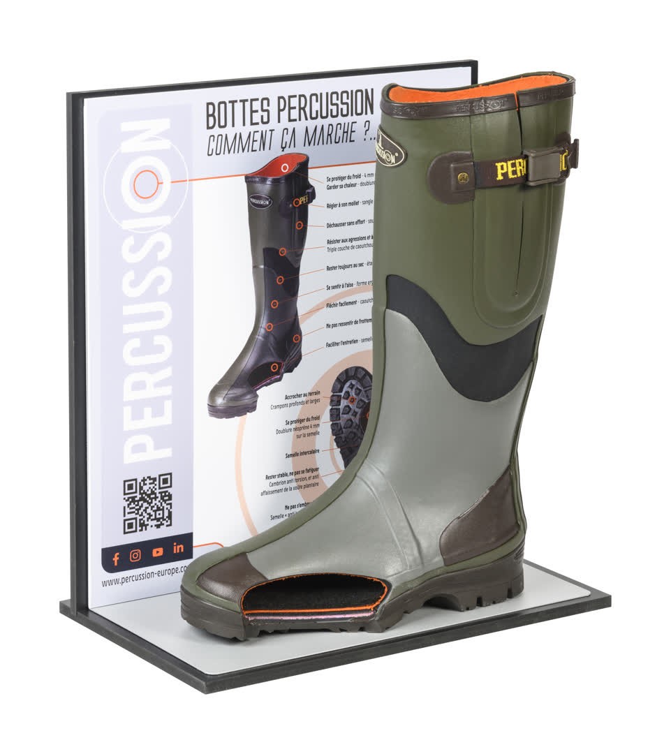 Bottes hommes Sologne néoprène kaki PERCUSSION - 29880