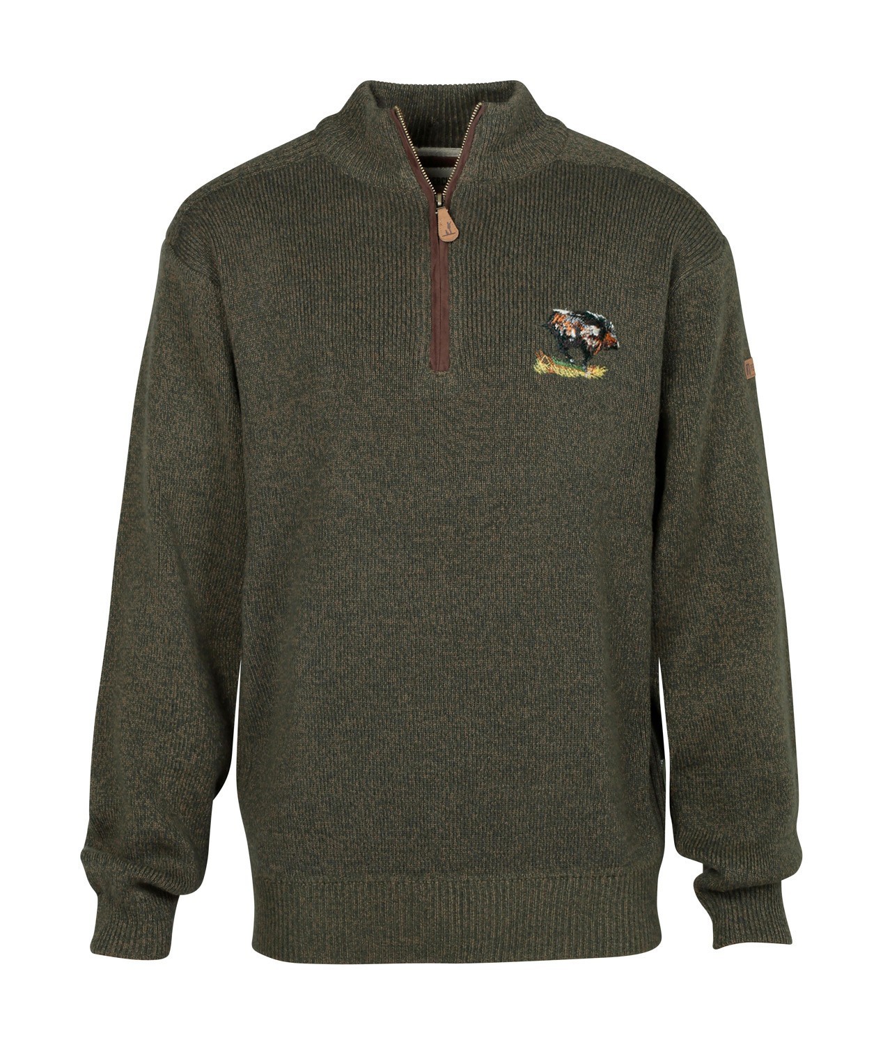 Pull de chasse Percussion col cheminée brodé Sanglier ...